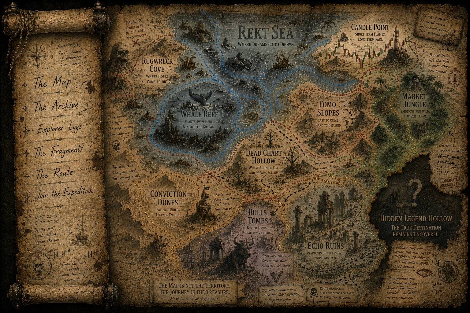 GSPOT expedition map showing the route toward Hidden Legend Hollow